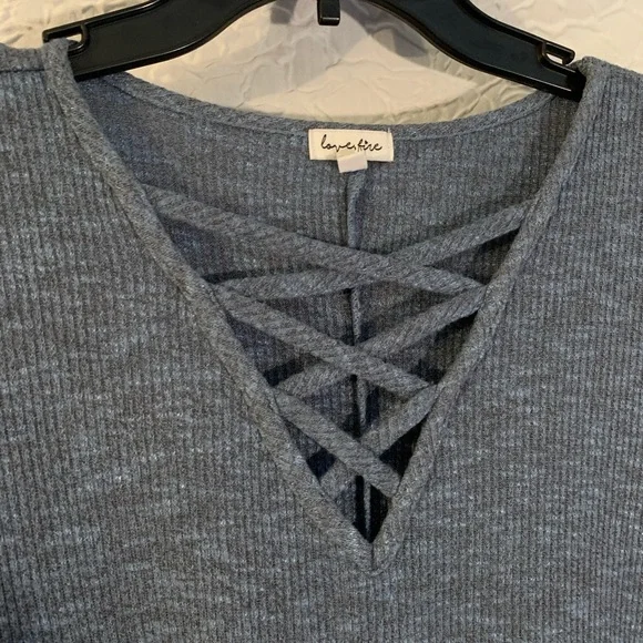 Never Worn! Love, Fire Blue Knit Midi Dress - Picture 3 of 5